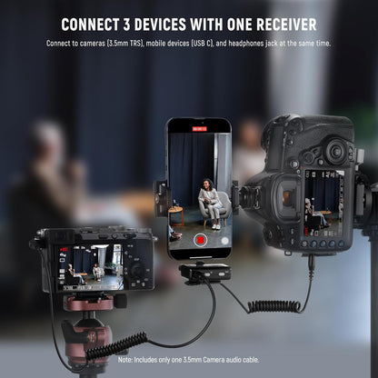 NEEWER CM28 Wireless Lavalier Microphone System with Charging Case, 1 Click Noise Canceling, 4GB Storage for 9Hrs of 48KHz 16 Bit Uncompressed Audio Lapel Mic Compatible with iPhone/Android/PC/Camera