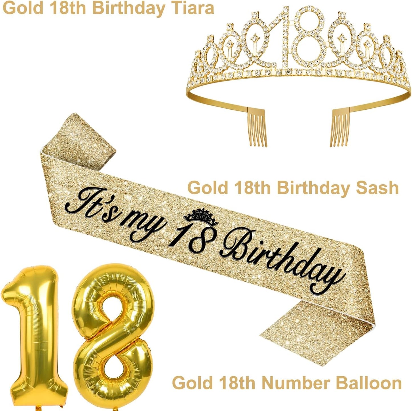 65th Birthday Decorations for Women, Including 65th Birthday Sash and Crown, Cake Topper and Candles, Number Balloons Rose Gold, 65 Year Old Gifts for Women