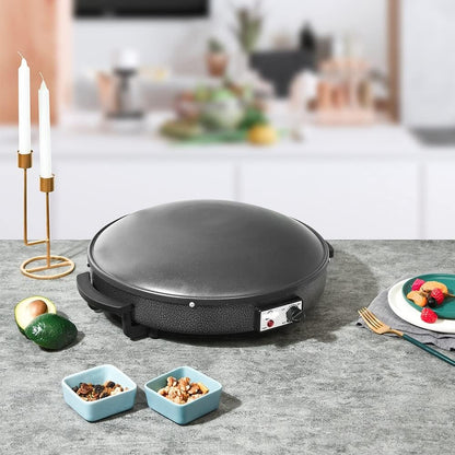 Saj Non-Stick Electric e-Saj Arabic Bread Maker, Tabkhi, Tabun, Chapati, Oriental Markouk, Thyme, Meat or Cheese Pie, Man2ouche Zaatar 16" (42cm) Medium صاج خبزعربي