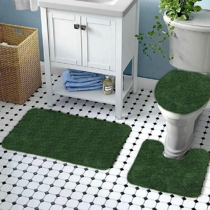 Daniel's Bath & Beyond 3 Piece Solid Luxury Bath Mat, Lime Green, (3PC Solid Luxury)