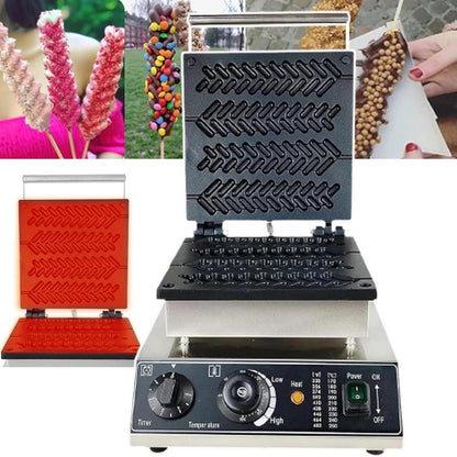 Waffle Stick Maker | 4 Waffle Iron-235 * 55mm | 1750w Waffle Making Machine | Commercial Electric Heating Wheat Ear Machine,Timing/Cool Touch Handle,Small Kitchen Appliances,Black