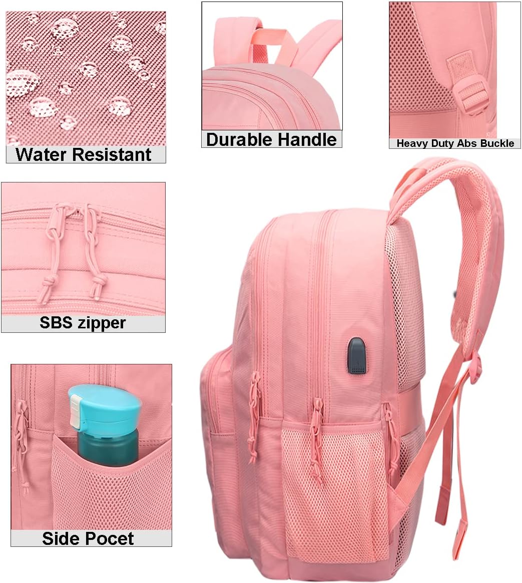 KEOFID classic carry-on travel backpack for men and women, Anti theft laptop backpack with USB charging port, large backpack for college(dark black）