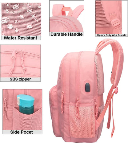 KEOFID classic carry-on travel backpack for men and women, Anti theft laptop backpack with USB charging port, large backpack for college(dark black）