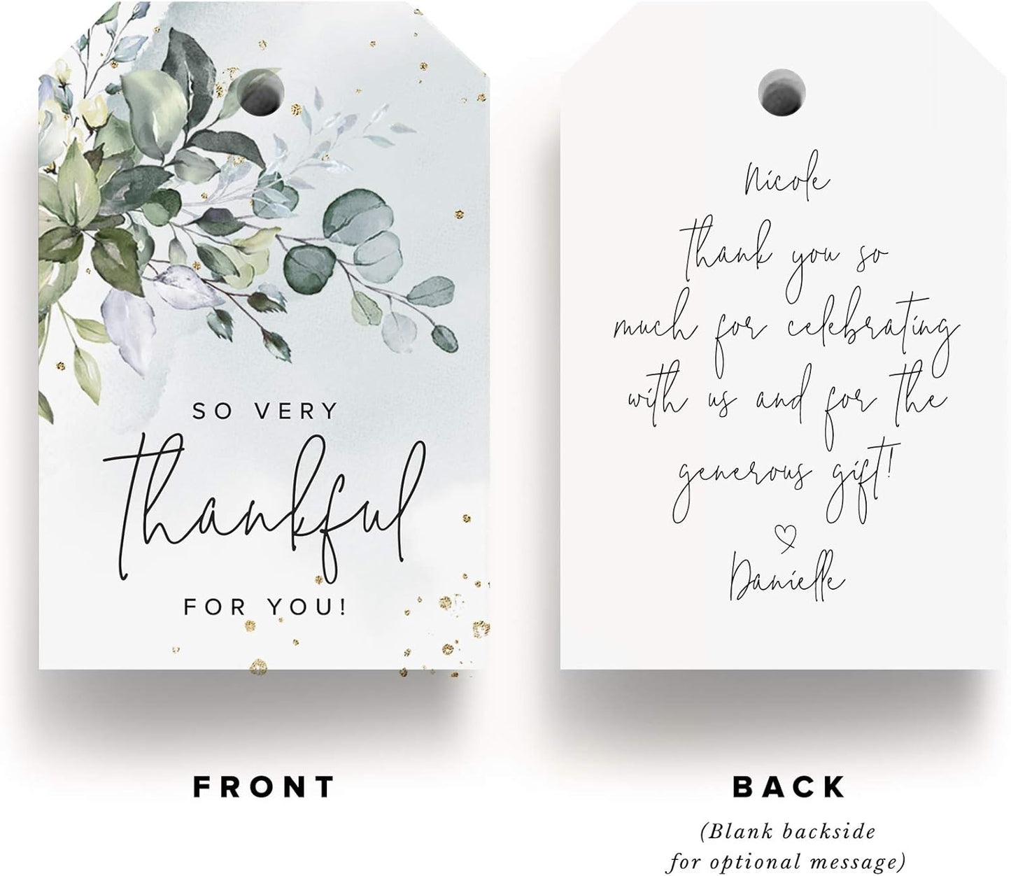 Bliss Collections Thank You Cards - Cards for Weddings, Receptions, Bridal Showers, Baby Showers, Graduations, Special (Rustic Greenery - 25 pieces)