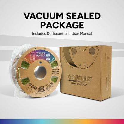 OVERTURE PLA Filament 1.75mm PLA 3D Printer Filament, 1kg Cardboard Spool (2.2lbs), Dimensional Accuracy +/- 0.02mm, Fit Most FDM Printer (Black 1-Pack)