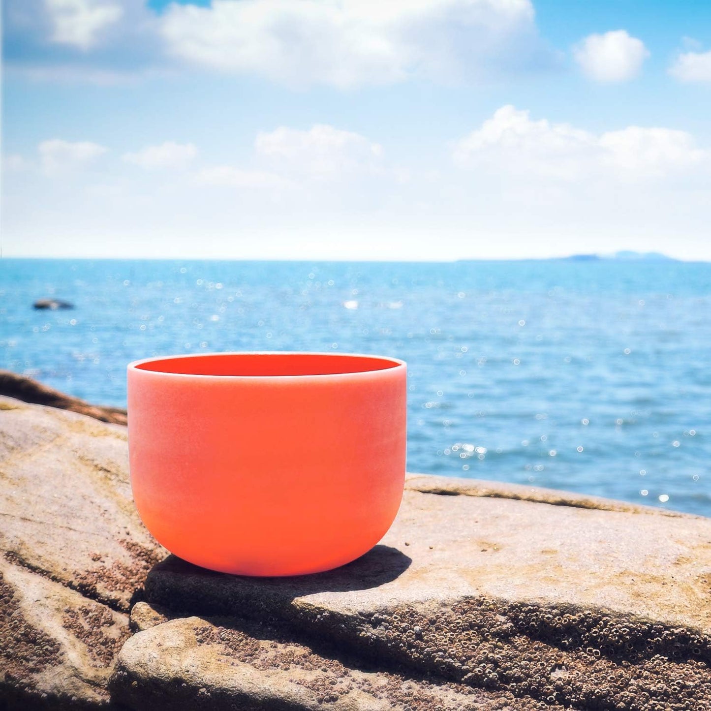 TOPFUND F Note Crystal Singing Bowl Heart Chakra 8 inch with Heavy Duty Carrying Case and Suede Striker