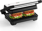 YASHE Panini Grill Press, 1200 W Sandwich Maker, Panini Maker with Non-Stick Coated Cast Aluminum Plates, Fits 2 Slices of Bread, 180-Degree Opening, Easy to Clean,Versatile Use