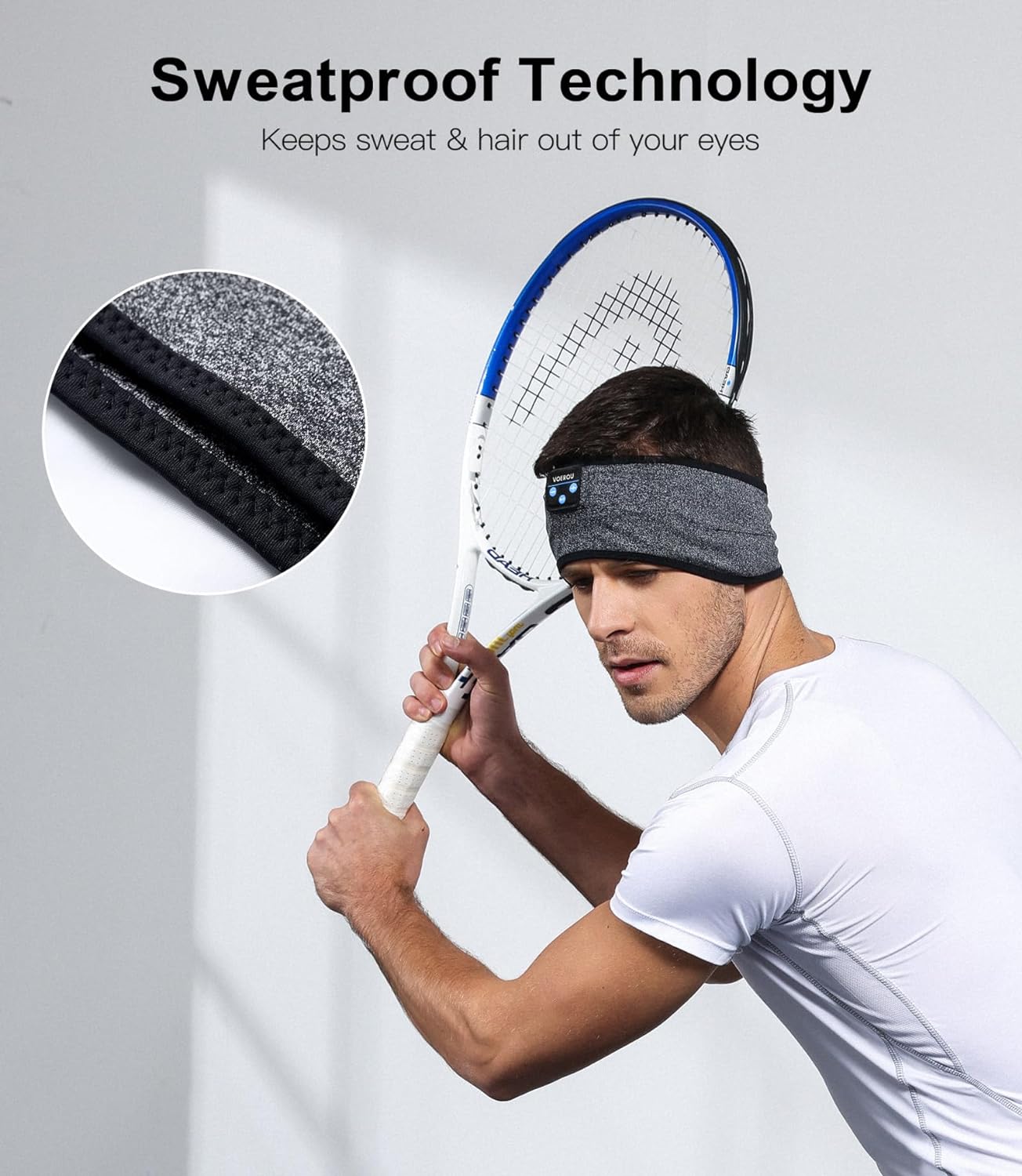 Sleep Headphones Bluetooth Headband, Voerou Wireless Sleeping Headphones Earbuds Sleep Mask with Stereo Speakers-Cool Tech Gadget for Men Women,Perfects for Sleep Workout Running Yoga Travel Insomnia