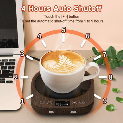 Coffee Mug Warmer, New Upgrade Gravity-Induction Mug Warmer for Desk with 9 Temperature Settings, 1-9 Timer Smart Candle Cup Warmer Beverage Coffee Warmer for Home & Office…