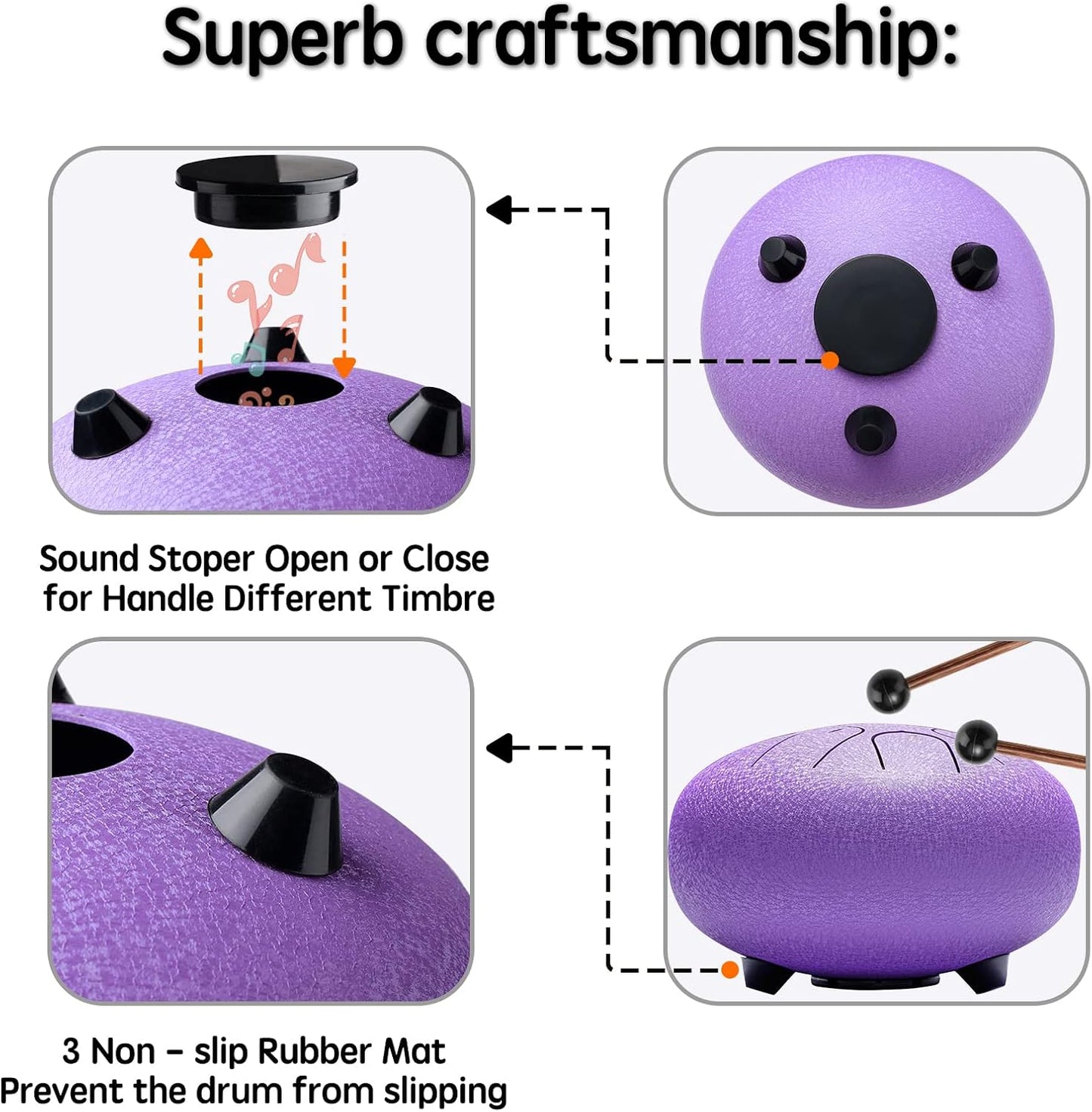 Lronbird Steel Tongue Drum Percussion, 6 Inch 8 Notes Musical Instruments, Music Gifts for Family Friends (Malachite)