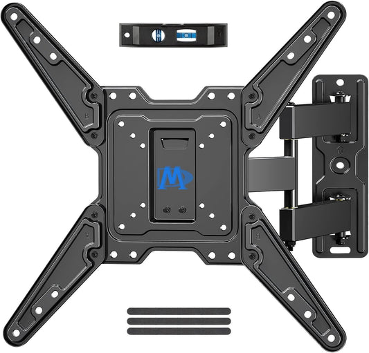 Mounting Dream TV Mount for Most 26-55 Inch TVs, Full Motion TV Wall Mount with Perfect Center Design on Single Stud Articulating Mount Max VESA 400x400mm up to 77 LBS, MD2413-MX