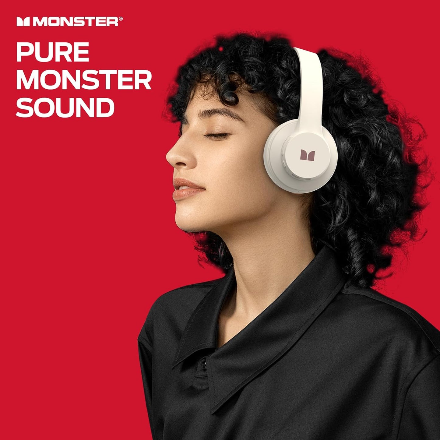 Monster Mission 100 Bluetooth Headphones, On Ear Headphones with Immersive Bass, Crystal Clear Call, 40H Playtime, Bluetooth 5.4, Comfortable Fit Wireless Headset for Travel Work