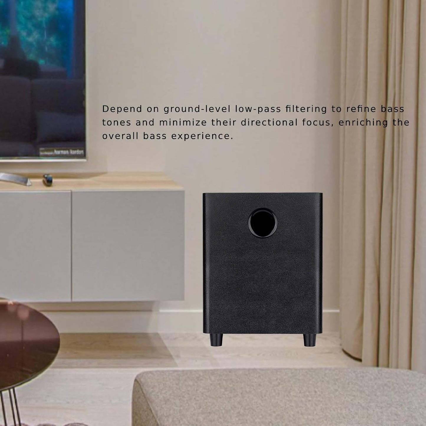 Generic 8 Inch Passive Subwoofer, 100W Power Heavy Bass Powerful Sound Synthetic Fiber Wood Material, Passive Speaker for Home Theater Party Plug and Play, Black