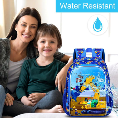 3pcs Backpack for Boys and Girls, 16” Kids Kindergarten Bookbag with Lunch Box, Cute Elementary Backpacks for Boy Girl