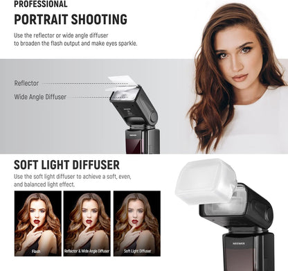 NEEWER NW635II-S TTL Camera Flash Speedlite with Soft Diffuser, Compatible with Sony A9 II A9 A7R V A7R IV A7 IV A7R III A7S III A7 III A7S II A7R II A7S A7 A7C A1 A6600 A6500 A6100 A6000 A99 A350