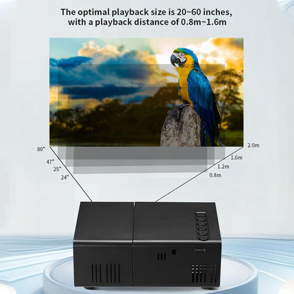 Tangxi Mini Projector, 1920x1080P Full HD Portable Movie Projector with 100ANSI 6000lm Brightness and Built in Speaker, Compatible with Smartphone TV Stick Laptop