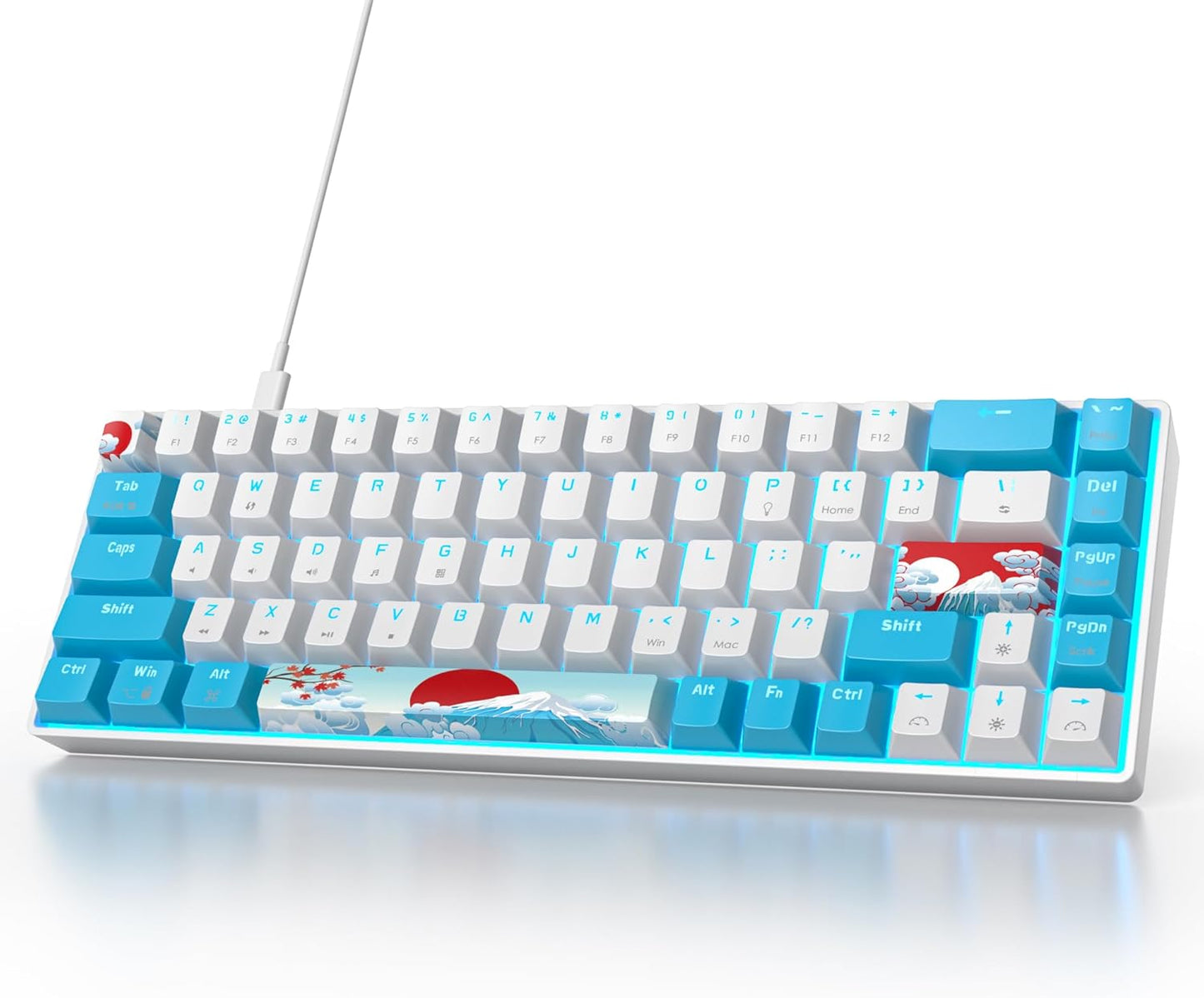 Owpkeenthy Full Size Green Mechanical Gaming Keyboard with Number Pad, Wired 100% Office NKRO Keyboard RGB Backlit 104 Keys with Red Switch for PC Gamer (104 Matcha)