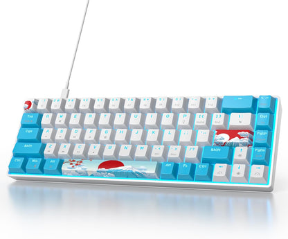 Owpkeenthy Full Size Green Mechanical Gaming Keyboard with Number Pad, Wired 100% Office NKRO Keyboard RGB Backlit 104 Keys with Red Switch for PC Gamer (104 Matcha)