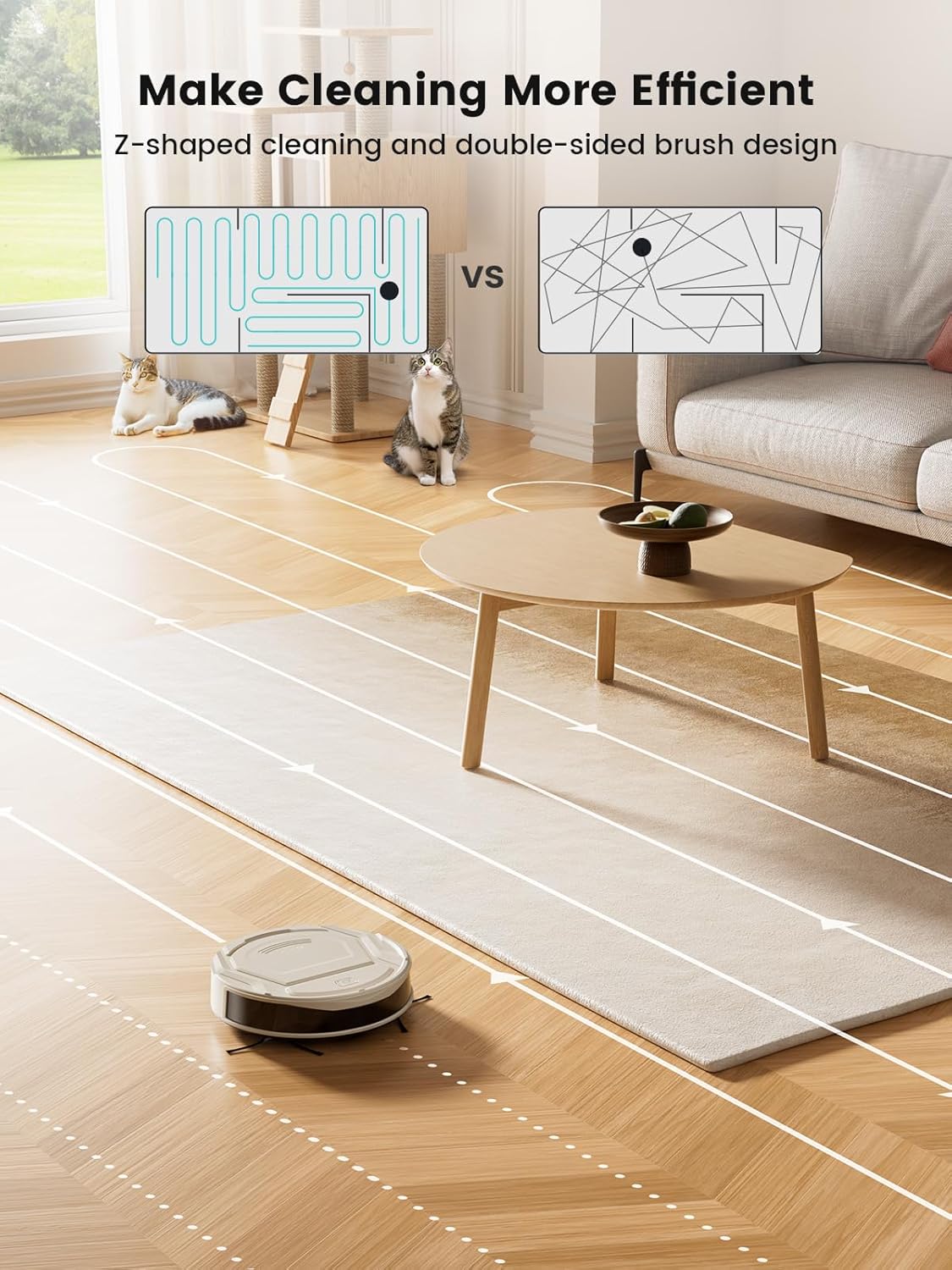 Lefant M210P Robot Vacuum and Mop Combo, Strong 2000Pa Suction, 120 Min Runtime, Super Slim Thin, Low Noise, Self-Charging, Wi-Fi/App/Alexa Control, Ideal for Pet Hair & Hard Floors