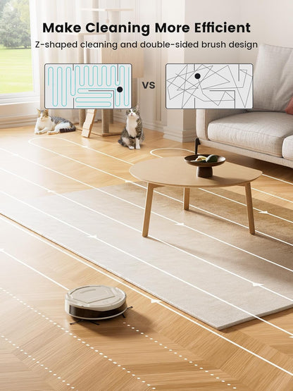 Lefant M210P Robot Vacuum and Mop Combo, Strong 2000Pa Suction, 120 Min Runtime, Super Slim Thin, Low Noise, Self-Charging, Wi-Fi/App/Alexa Control, Ideal for Pet Hair & Hard Floors