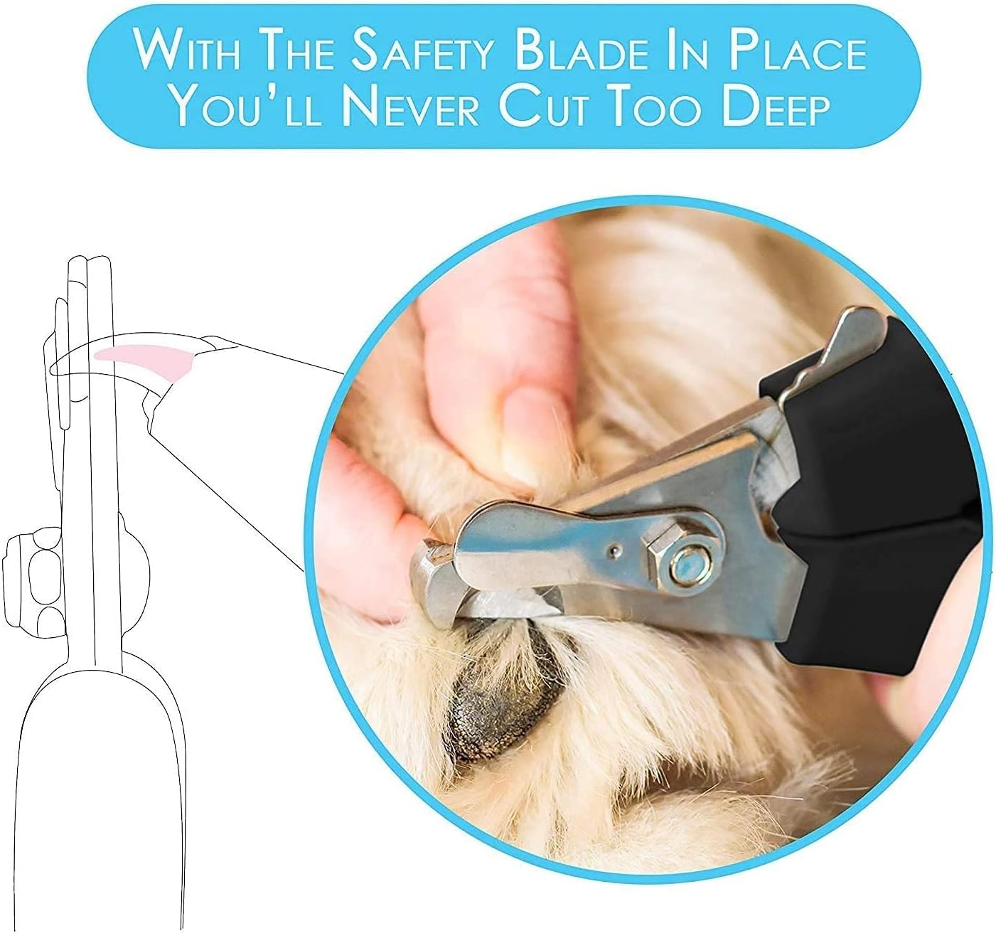 Candure Cat Nail Clippers Stainless Steel Cat Claw Trimmers for Rabbits,Guinea Pigs, Birds, Puppies, Kittens and Small Animals- Pet Nail Clippers for Professional and Home Use (Black)