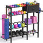 ikkle Home Gym Storage Rack, Adjustable Dumbbell Weight Rack with Drawer