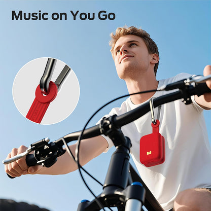 Monster Blaster Atom Wearable Bluetooth Speaker with Mics for Hands-Free Calls, IPX5 Waterproof, Compact and Portable Speaker for Workout, Cycling (Red)