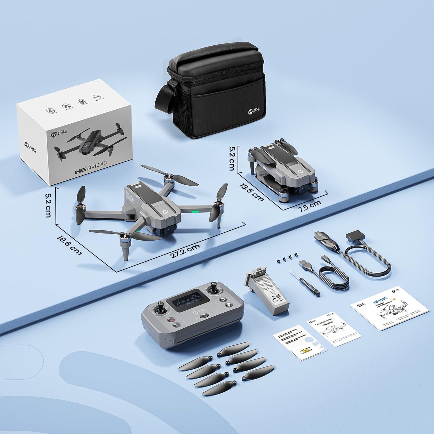 Holy Stone HS440G Drones for Adults with Cameras 4k, Under 250g, FPV RC Quadcopter with Brushless Motors, 5GHz Transmission, Auto Return, Follow Me, Waypoints, Foldable Camera Drone Lightweight