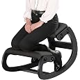 NYPOT Ergonomic Kneeling Chair with Adjustable Seat – Rocking Wooden Desk Stool for Home Office and Standing Desks – Modern Active Sitting Chair (Black)