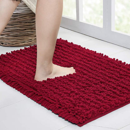 Walensee Bathroom Rug Non Slip Bath Mat (24x17 Inch Blush) Water Absorbent Super Soft Shaggy Chenille Machine Washable Dry Extra Thick Perfect Absorbant Best Small Plush Carpet for Shower Floor