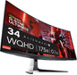 Alienware AW3423DW 34.18-inch Quantom Dot-OLED Curved Gaming Monitor, 3440x1440 pixels at 175Hz, 1800R Curvature, True 0.1ms gray-to-gray, 1Million:1 Contrast Ratio, 1.07 Billions Colors - Lunar Light