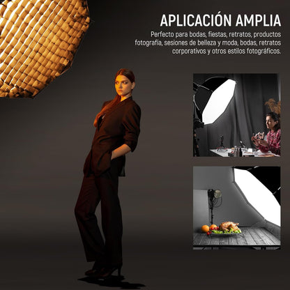 NEEWER 35.4'' Octagonal Softbox, Quick Release Parabolic Soft Box with Bowens Mount, Diffusers, Grid, Bag Compatible with Aputure 120d Compatible with Godox SL60w NEEWER Q4 AS600B CB300B Q300, NS92P