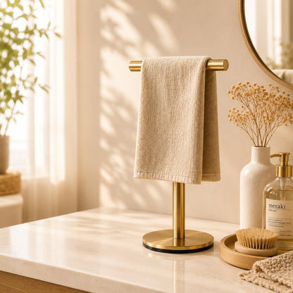 Bathroom Hand Towel Holder Stand，T-Shape Hand Towel Holder Stand SUS304 Stainless Steel for Bathroom，Kitchen or Vanity Countertop