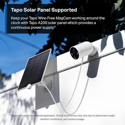 TP-Link Tapo Solar-Powered Security Camera Kit, 2K Wireless Battery Camera w/Solar Panel Base, Smart Person Detection, SD/Cloud Storage, Spotlight Color Night Vision, No Hub Needed (Tapo C410 KIT)