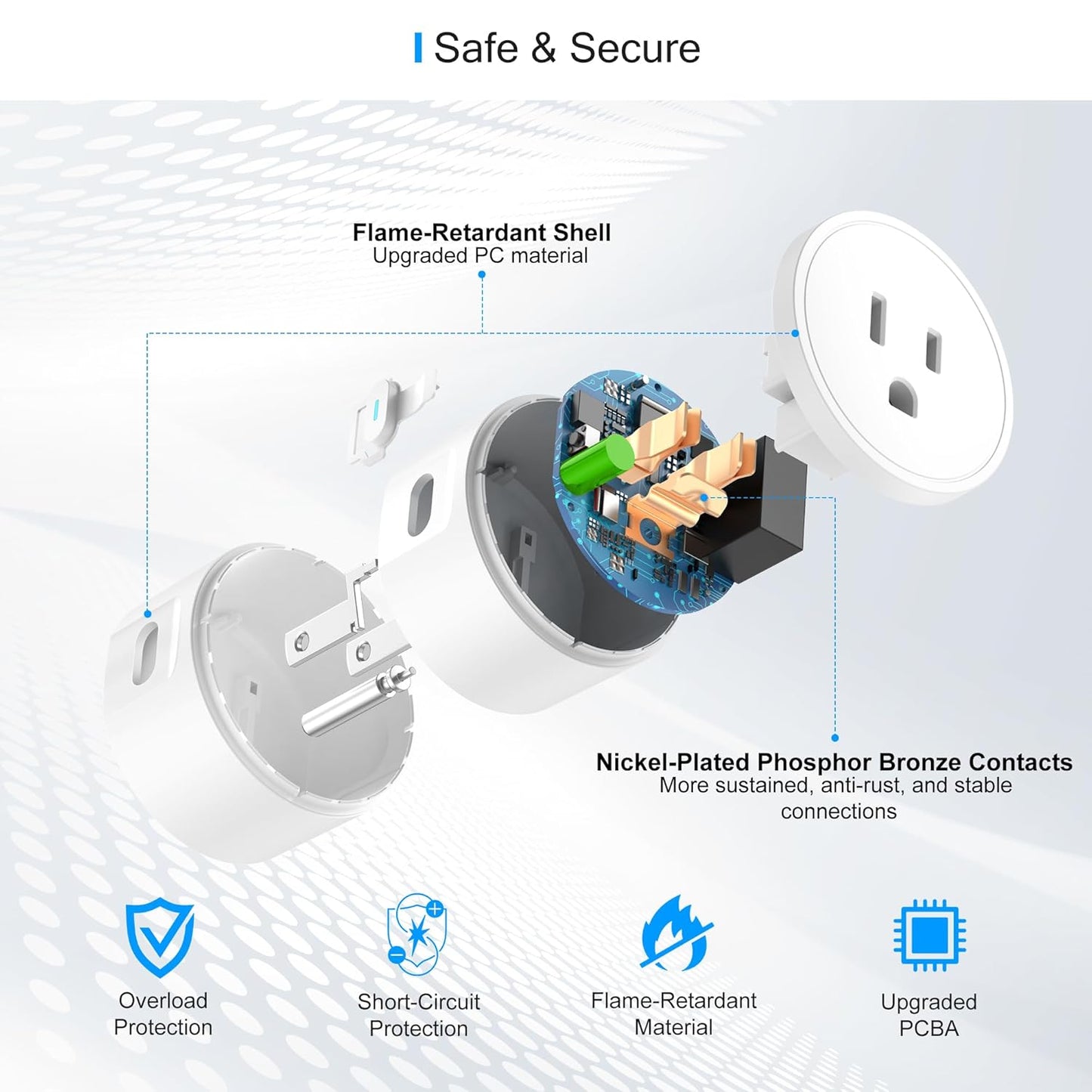 EIGHTREE Smart Plug Alexa, Smart Outlet, Works with Alexa, Google Home and SmartThings, WiFi Smart Plugs with APP Remote Control and Timer Function, 2.4GHz Wi-Fi Only, Prise Intelligente, 4Packs