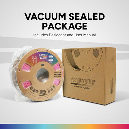 OVERTURE PLA Filament 1.75mm PLA 3D Printer Filament, 1kg Cardboard Spool (2.2lbs), Dimensional Accuracy +/- 0.02mm, Fit Most FDM Printer (Black 1-Pack)