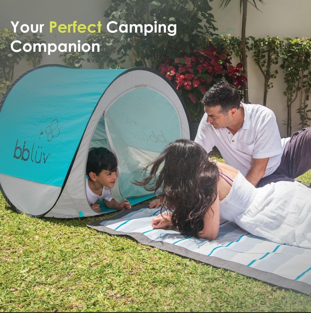 bblüv Sunkitö Pop Up Baby Play Tent and Canopy Sun Shelter with SPF 50 + Mosquito Net, Perfect for Infant at The Beach, Park, Camping or Playroom, Folds Flat for Easy Travel, Carry Bag Included