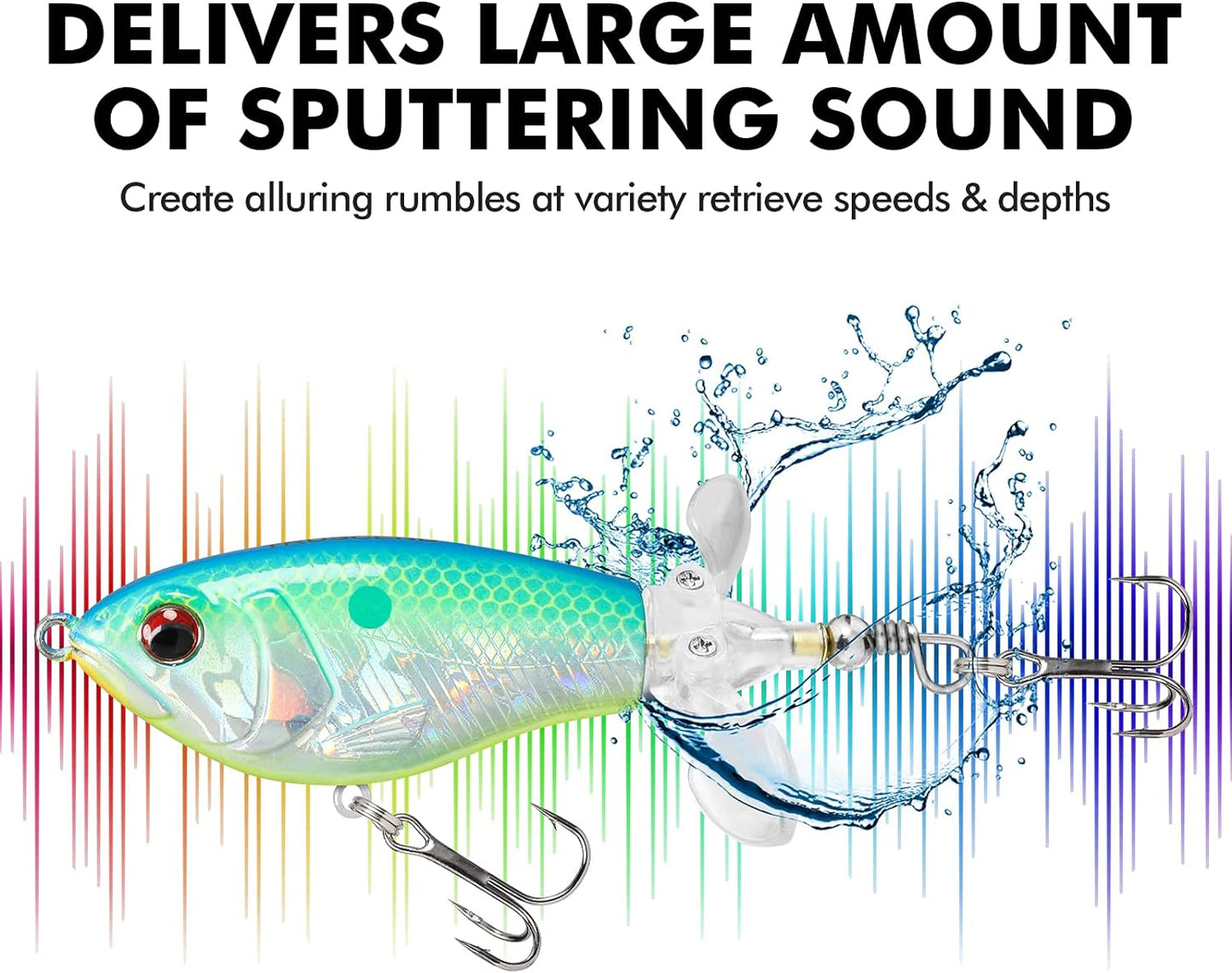 TRUSCEND PoPobait with BKK Hooks, Top Water Plopper Fishing Lures for Bass Walleye Pike Catfish Musky Perch, Floating Lure for Freshwater or Saltwater, Amazing Teasers Fishing Gifts for Family Fishing