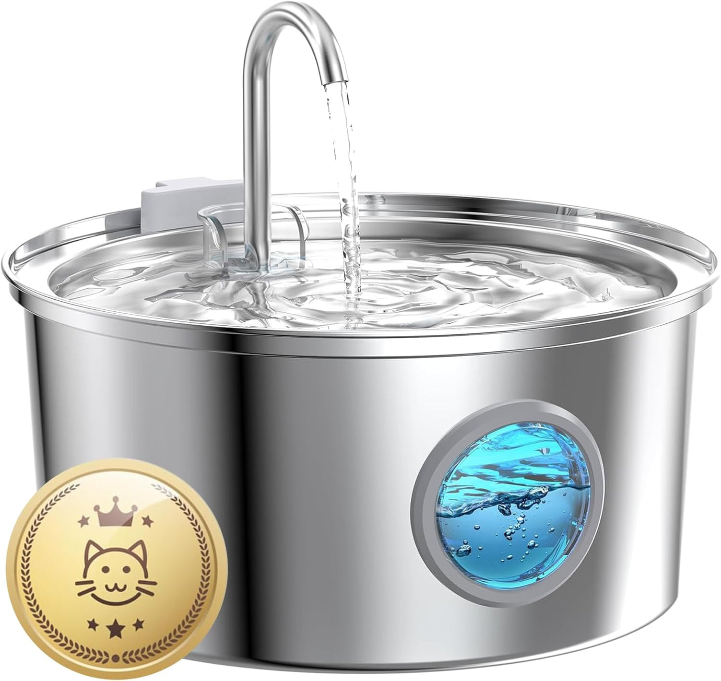 Cat Water Fountain Stainless Steel: Cat Fountain - 2.2L/74oz Water Fountain Indoor Cat - Pet Water Fountain - Quiet Automatic Cat Water Dispenser - Dog Drinking Fountain - GIOTOHUN