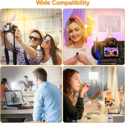 Anautin Selfie Light, 60 LED 2200mAh Rechargeable Clip Fill Video Light (Black)