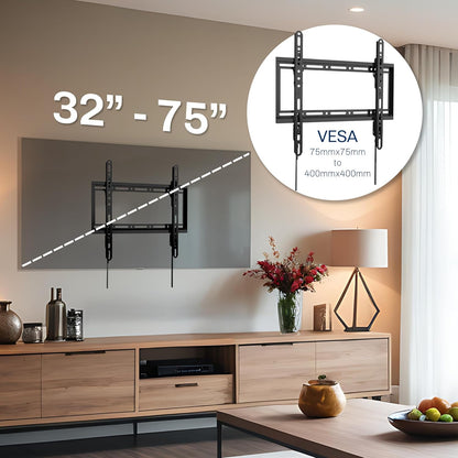 VIVO Extra Large Heavy Duty 43 to 100 inch LCD LED Curved and Flat Panel Screen, TV Wall Mount Bracket with Max 800x400mmmm VESA, Black, MOUNT-VW100F