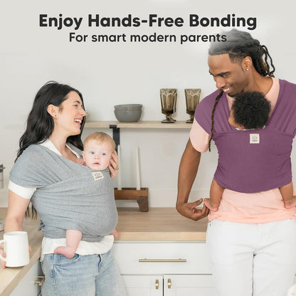 KeaBabies Baby Wrap Carrier - All in 1 Original Baby Carrier Newborn To Toddler Sling, Easy to Wear, Hands Free Bonding, Lightweight, Breathable Infant Wraps (Trendy Black)