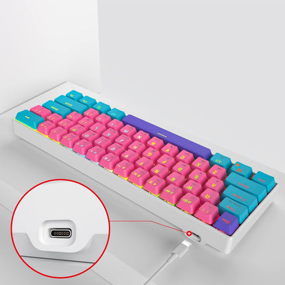 Fogruaden Full Size Mechanical Keyboard, Green Matcha Keyboard, Wired USB 104 Keys RGB Backlit Gaming Keyboard with Number Pad, Red Switches, NKRO Mechanical Keyboard for Windows Laptop PC Gamer