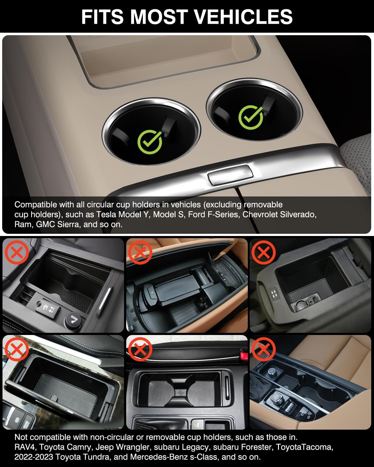 Car Desk & Cup Holder Tray | 360° Rotating Wooden Car Table for Laptop, Meals & Travel