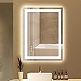 TETOTE LED Bathroom Mirror 20x28 Frontlit & Backlit Lighted Vanity Mirror Anti Fog Stepless Dimmable 3 Colors White/Warm/Natural,Double Lights,Wall-Mounted(Horizontal/Vertical)