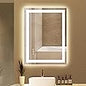 TETOTE LED Bathroom Mirror 20x28 Frontlit & Backlit Lighted Vanity Mirror Anti Fog Stepless Dimmable 3 Colors White/Warm/Natural,Double Lights,Wall-Mounted(Horizontal/Vertical)