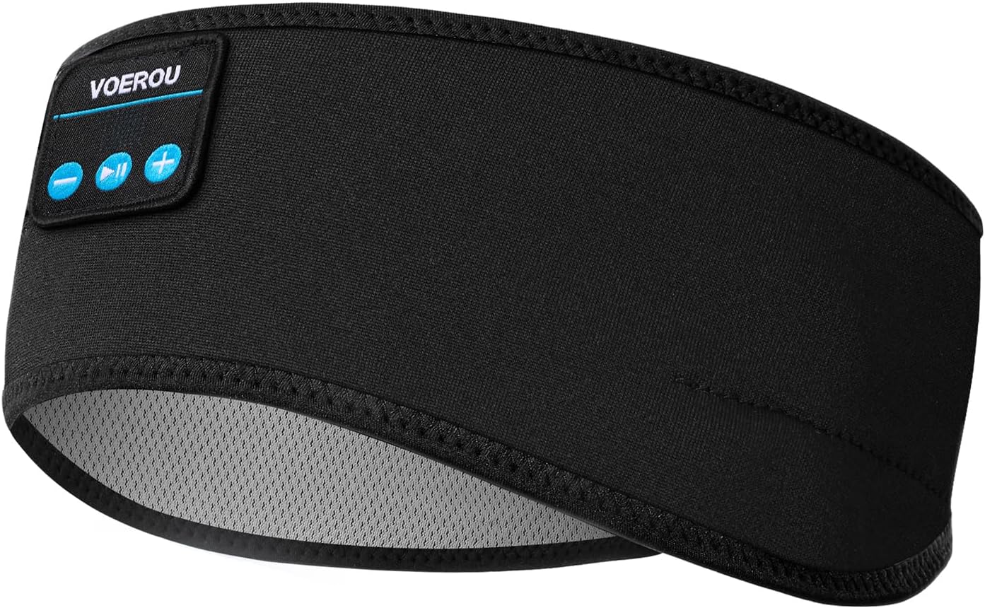 Sleep Headphones Bluetooth Headband, Voerou Wireless Sleeping Headphones Earbuds Sleep Mask with Stereo Speakers-Cool Tech Gadget for Men Women,Perfects for Sleep Workout Running Yoga Travel Insomnia