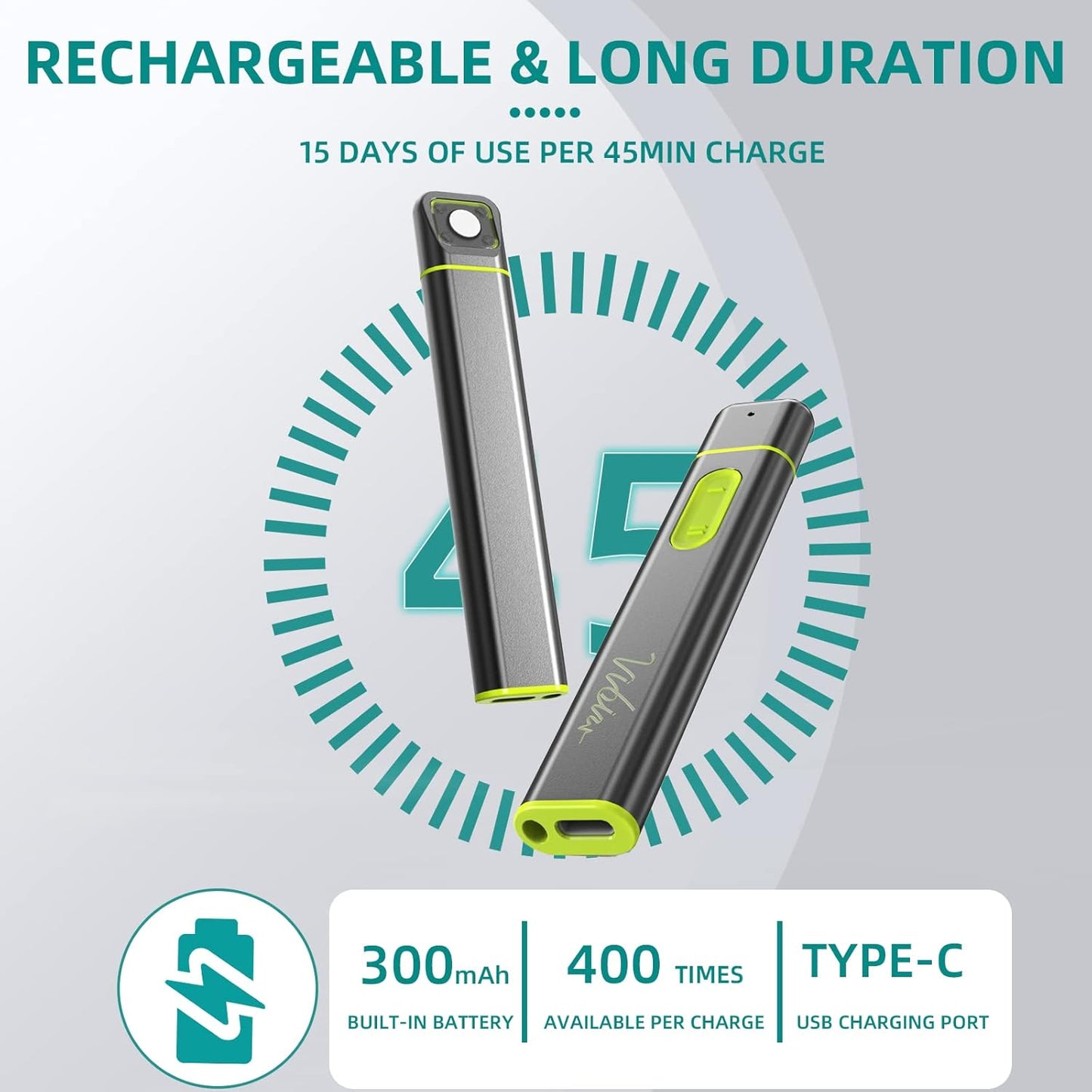 Vibis Insect Bite and Sting Relief, Rechargeable Bug Bite Itch Relief Thing Fast Symptom Relief for Mosquito Bites, Chemical-Free Treatment Natural Relief from Bug and Mosquito Bites Itching - Green