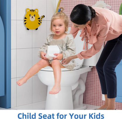Homfan Elongated Soft-Close Toilet Seat with Built-in Toddler Potty Training Seat – Easy Installation, Durable & Quiet Close, Fits Adult & Child, Includes Quick-Detach Hinges