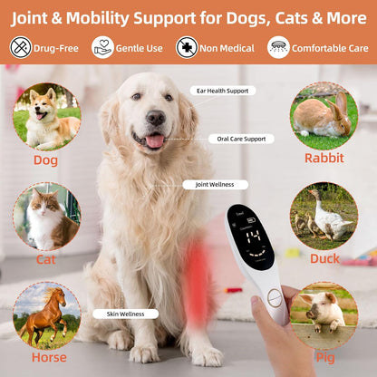 Red Light Therapy Device for Dogs & Cats, Muscle Relief, Handheld Red & Infrared Light for Humans & Pets Daily Use